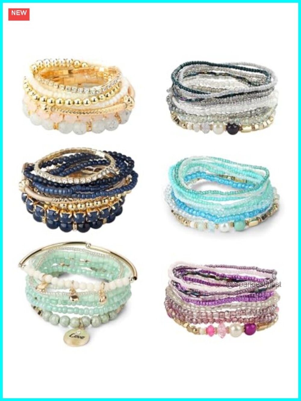 6 Sets Bohemian Stackable Bead Stretch Bracelets